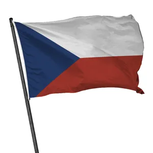 MOQ Rendah grosir seluruh dunia 100% poliester dicetak bendera nasional Republik Ceko 3x5 kaki semua negara bendera dunia