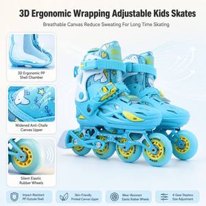 Patins à roulettes professionnels Post BOXT W50W68 unisexes pour hommes, femmes et enfants, roues réglables à verrouillage, dessus en toile, semelle extérieure en plastique - Product Image 3