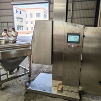 Agitateur Mélangeur Automatique avec Pompe Moteur pour Poudres d'Assaisonnements Personnalisées, Baril en Acier Inoxydable SUS304/SUS316L de Qualité Alimentaire 50L