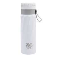 Bouteille d'eau originale avec minuteur mécanique, personnalisable, réutilisable, isotherme, en acier inoxydable 304, gourde de voyage