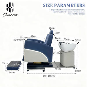 Di lusso elettrico reclinabile rotante testa Spa Shampoo sedia per capelli sedia con illuminazione a Led da barbiere massaggio Shampoo sedia - Product Image 4