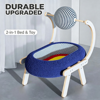Jouets griffoirs pour chats Tapis en papier Ciel étoilé Résistant à l'usure Sans éclats Planche de lit pour chat Tout-en-un Très grande et large avec boule de jeu