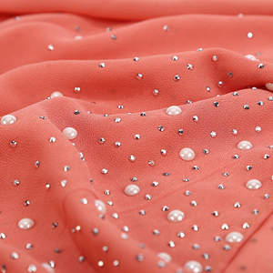 20 Màu Sắc Bán Buôn 90*180Cm Voan Hồi Giáo Hijab Trắng Hồi Giáo Khăn Cho Phụ Nữ Dot Dài Ngọc Trai Rhinestone - Product Image 4