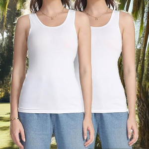 Débardeur en tricot respirant pour femme Alxin, été, formel, uni ou imprimé, 100% coton - Product Image 2
