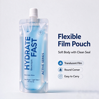 Pochette à bec verseur transparente de qualité alimentaire, Doypack imprimé sur mesure avec bouchon à vis pour l'emballage de boissons liquides fonctionnelles électrolytiques pour le sport