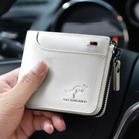 Dompet Pria Anti RFID Kulit PU dengan Resleting, Anti Maling, Tempat Kartu Kredit, Dompet Bisnis Tipis, Logo Custom, Grosir