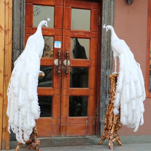 Plumas de Pavo Real de Alta Calidad para Decoración de Ventanas, Adorno de Plumas de Pavo Real Personalizado, Pavo Real Blanco con Flor - Product Image 5