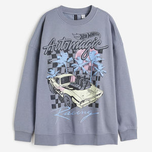 Haute qualité blanc chiné gris goutte épaule coton polaire lourd Logo personnalisé pull surdimensionné sweat pour les femmes - Product Image 6