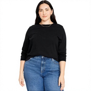 Camiseta de Manga Larga con Cuello Redondo para Mujer, Mezcla de Algodón Suave, Estilo Casual, Fabricante de Ropa OEM ODM, Proveedor Mayorista - Product Image 5