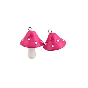 Colgante de resina 3D con diseño de hongo de lunares, colores aleatorios, accesorios de joyería DIY, dijes temáticos con forma de dibujos animados - Product Image 5