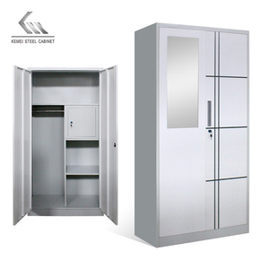 Miroirs coulissants en métal pour chambre à coucher moderne, 3 pièces, grande armoire <span class=keywords><strong>de</strong></span> rangement sur mesure - Product Image 2