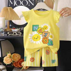 Conjunto de Chaleco para Niños, Algodón, <span class=keywords><strong>Ropa</strong></span> Coreana de Verano para Niñas, Nuevo 2025, Conjunto de Dos Piezas para Niños, Venta al por Mayor, Estampado de Animales a Cuadros - Product Image 4