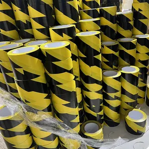 Манкай, заводская цена, 2 дюйма x 108 футов, черная и желтая предупреждающая лента, предупреждающая о опасности, лента из ПВХ