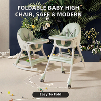Chaise haute pour bébé en vente chaude, chaise coulissante, pliable, portable, design moderne et sécurisé pour la cuisine, la salle à manger, l'extérieur, l'hôtel et l'école