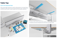 Bureaux intelligents modernes de luxe pour 4 à 8 personnes Bureau de levage électrique réglable Fonction extensible Matériau MDF Utilisation commerciale