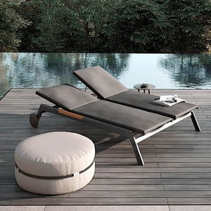 Chaise longue de <span class=keywords><strong>piscine</strong></span> moderne en métal pour hôtel/B&B, lit de repos extérieur, chaise longue de plage, pour balcon, cour et <span class=keywords><strong>piscine</strong></span> - Product Image 4