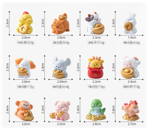 Toptan Mini Sevimli Dini Peri Ejderha Figürleri Reçine El Boyaması 3D Çin Zodyak Hatıra Heykeli Oyuncaklar - Product Image 2