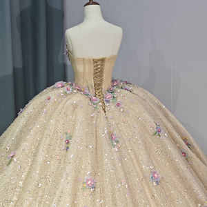 Бальное платье с кружевом и аппликацией для 1239 - Product Image 3