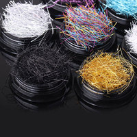 Fil de soie et fil métallique doré/argenté à sept couleurs pour la décoration des ongles – Fournitures DIY pour nail art – Vente chaude