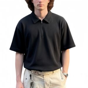Camisetas Polo para Hombre, 100% Algodón, 325GSM, Lavado Ácido, Estampado DTG, Estilo Waffle, Manga Corta, Talla Grande, Novedad 2026, Personalizables, al por Mayor - Product Image 4