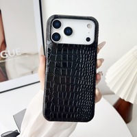 Étui de téléphone en cuir de crocodile antichoc pour iPhone