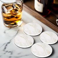 Dessous de verre ronds en céramique et marbre personnalisés avec fond en liège résistant aux UV pour sublimation
