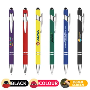 Hoge Kwaliteit Multifunctionele 2 In 1 Stylus Zachte Touch Screen Pen Met Aangepaste Logo Metalen Balpen