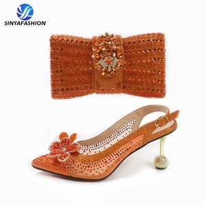 Sinya <span class=keywords><strong>tacco</strong></span> alto scarpe italiane <span class=keywords><strong>con</strong></span> borsa nigeriano <span class=keywords><strong>con</strong></span> pietre scarpe di corrispondenza borsa per le donne occasione - Product Image 3