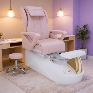 Fauteuil de pédicure de luxe avec siège inclinable et baignoire sans tuyauterie, lumière LED, massage chauffant, pour usage en salon de manucure - Product Image 6