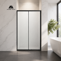 Porte de douche coulissante réglable Mars Villa Factory Chine OEM 135-150x190 cm avec cadre noir mat – Fabrication