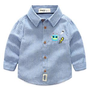 Nouvelle chemise à manches longues en coton rayé brodée de papillons pour garçons, de qualité supérieure, Bloemen - Product Image 4