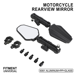 Espejo <span class=keywords><strong>Retrovisor</strong></span> Universal <span class=keywords><strong>Plegable</strong></span> para Motocicleta JFG, Espejos Laterales Ajustables de Aluminio 6061, Montaje en Manillar para Motocross - Product Image 2