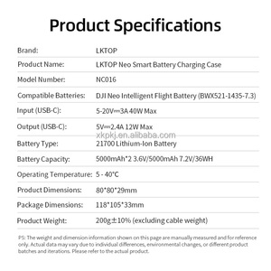 LKTOP Intelligent Battery Station Charging <b>Hub</b> With Bidirectional Charging Compatible With Pocket Drone NC016 Pocket Dro - Product Image 6