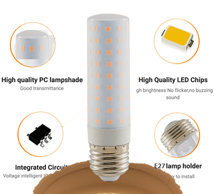 Bombilla LED <span class=keywords><strong>E14</strong></span>/E27 AC110V-240V 7W 9W 12W 15W, Bombillas LED Tipo Maíz 110LM/<span class=keywords><strong>W</strong></span> con Base <span class=keywords><strong>E14</strong></span> E27 para Lámpara de Araña - Product Image 4