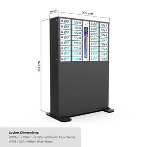 Estación de Carga Y2 Power GIA de 32 Compartimentos <span class=keywords><strong>con</strong></span> Pantalla Táctil Multi-idioma, <span class=keywords><strong>con</strong></span> Soporte de Piso, Puede Montarse en la Pared - Product Image 2