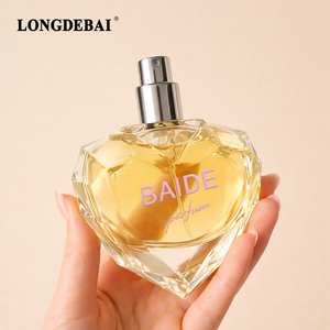 Wholesale Heart Shape Unisex Perfume Glass <b>Bottle</b> 50ML 60ML 100ML Crimp Empty Perfume <b>Bottle</b> With Resin Cap - Product Image 3
