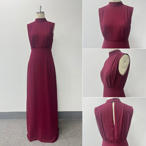 Vestido de Noche de Verano de Alta Calidad, Elegante Vestido de Fiesta de Gasa con Cuello Alto, Sin Mangas y Corte en A para Mujer - Product Image 6