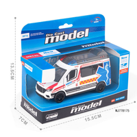Escala 1:32 aleación Diecast ciudad coche juguetes tirar hacia atrás ambulancia juguetes apertura puerta Metal coche modelo vehículo