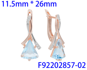 Boucles d'oreilles FJ Fallon Fashion Jewelry en laiton doré, motif triangle avec <span class=keywords><strong>pavé</strong></span> croisé, anti-ternissement, style cadenas russe - Product Image 3