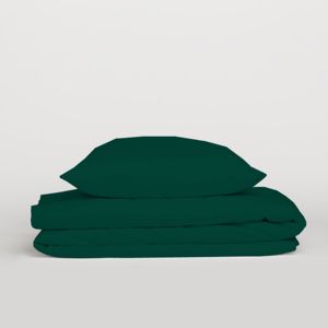 Juego de Funda Nórdica 100% Algodón Verde Oscuro Alemán Individual 135x200cm - Product Image 1