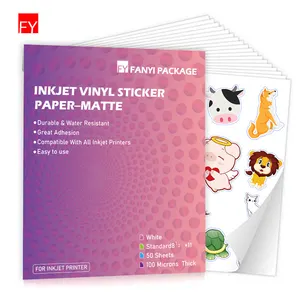 Shanghai Supplier Good Quality 8.5*11 Inch A4 Size Matte Inkjet PP sticker Flexible Inkjet Printable Paper sticker Sheet