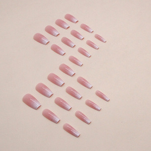 <span class=keywords><strong>Uñas</strong></span> Postizas Acrílicas de Diseño Francés, Forma Cuadrada Simple de Almendra, Cobertura Completa, <span class=keywords><strong>Uñas</strong></span> de Presión <span class=keywords><strong>para</strong></span> Dedos, Hechas a Mano, Alta Calidad - Product Image 1