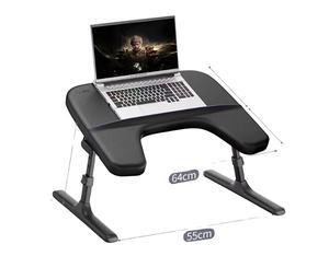 Saiji Nouveau Bureau d'Ordinateur Portable Réglable en Hauteur et en Angle, pour <span class=keywords><strong>Lit</strong></span> et Canapé, avec Accoudoirs Souples, Design Ergonomique Courbé, Plateau Portable en Aluminium 640x450mm - Product Image 1