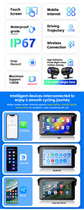 Système de navigation <span class=keywords><strong>GPS</strong></span> pour <span class=keywords><strong>moto</strong></span>, écran tactile sans fil CarPlay, écran 5 pouces, caméra avant et arrière, design étanche, carte du monde entier - Product Image 4