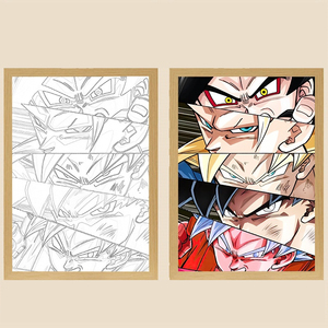Kotak bayangan LED karakter Anime lukisan bersinar seni Drag0n Ball Goku untuk penggemar Manga - Product Image 1