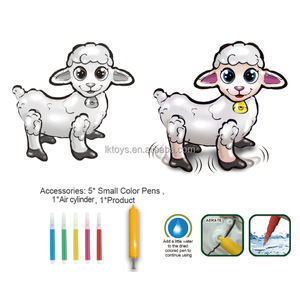 幸運なおもちゃペイント描画おもちゃDIYカラフル手描画インフレータブルかわいいデザイン空気シリンダー付き羊 - Product Image 3