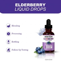 Tetes Cairan Elderberry (Rasa Blueberry) Pendukung Imunitas Kesehatan Secara Keseluruhan Suplemen Diet untuk Dewasa |   2ml Per Porsi |   1 Fl