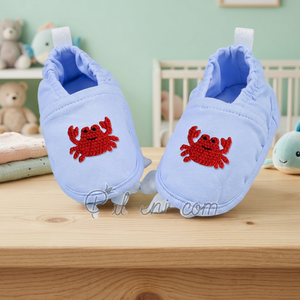 Crab Crochet Girls Summer Floral Slip-On Baby <b>Shoes</b> OEKO-TEX Certified Hand Embroidery ODM Wholesale-BS01 Babeeni - Product Image 3