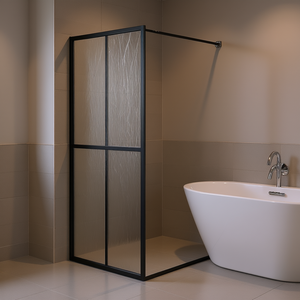 Parete Doccia Walk-In in Vetro Temperato Trasparente 46.5x74.8 Pollici con Telaio - Product Image 2