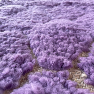 Hermosas alfombras estampadas en zigzag de Color púrpura puro patrón de impresión de bloque de mano Dhurries 100% alfombra bordada para decoración del hogar - Product Image 1